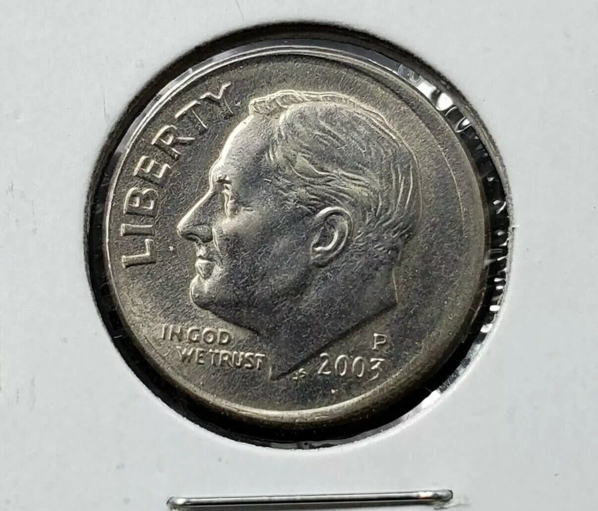 2003 P Roosevelt Dime Coin Choice AU Broad Strike Off Center Error Circulated