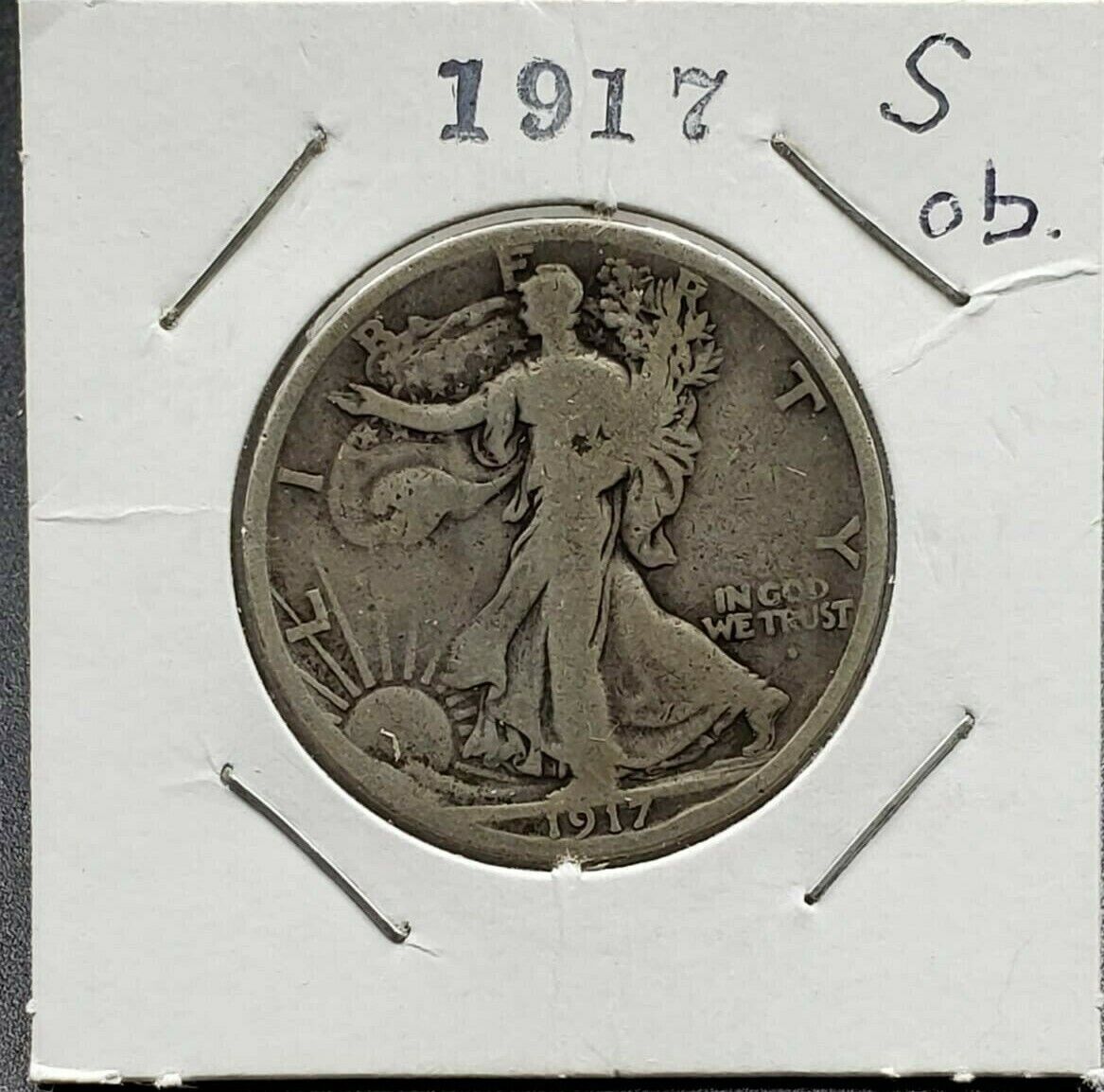 1917 S Walking Liberty Silver Eagle Half Dollar Coin Choice Fine OBV Obverse