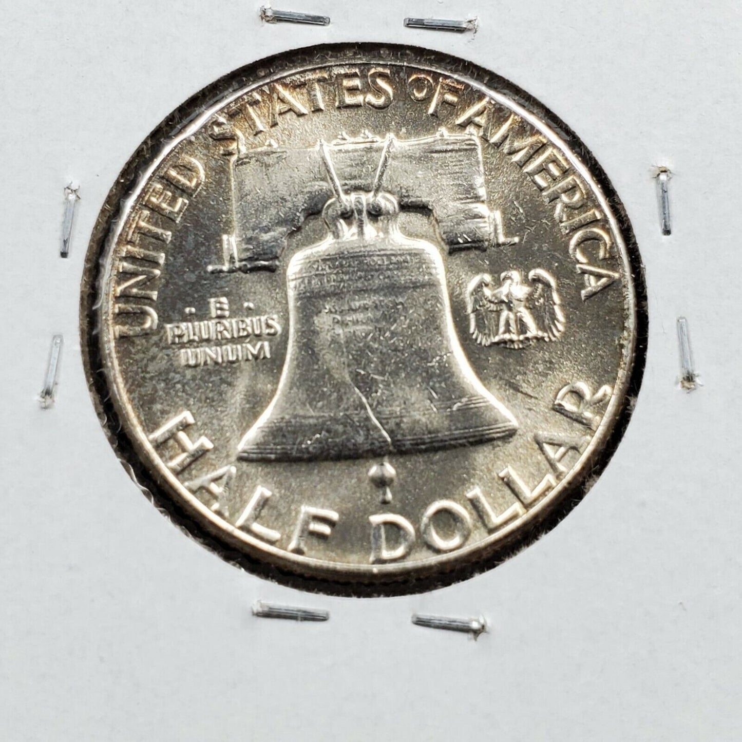1955 P Franklin Silver Half Dollar Coin Choice BU Uncirculated Neat Toning Toner