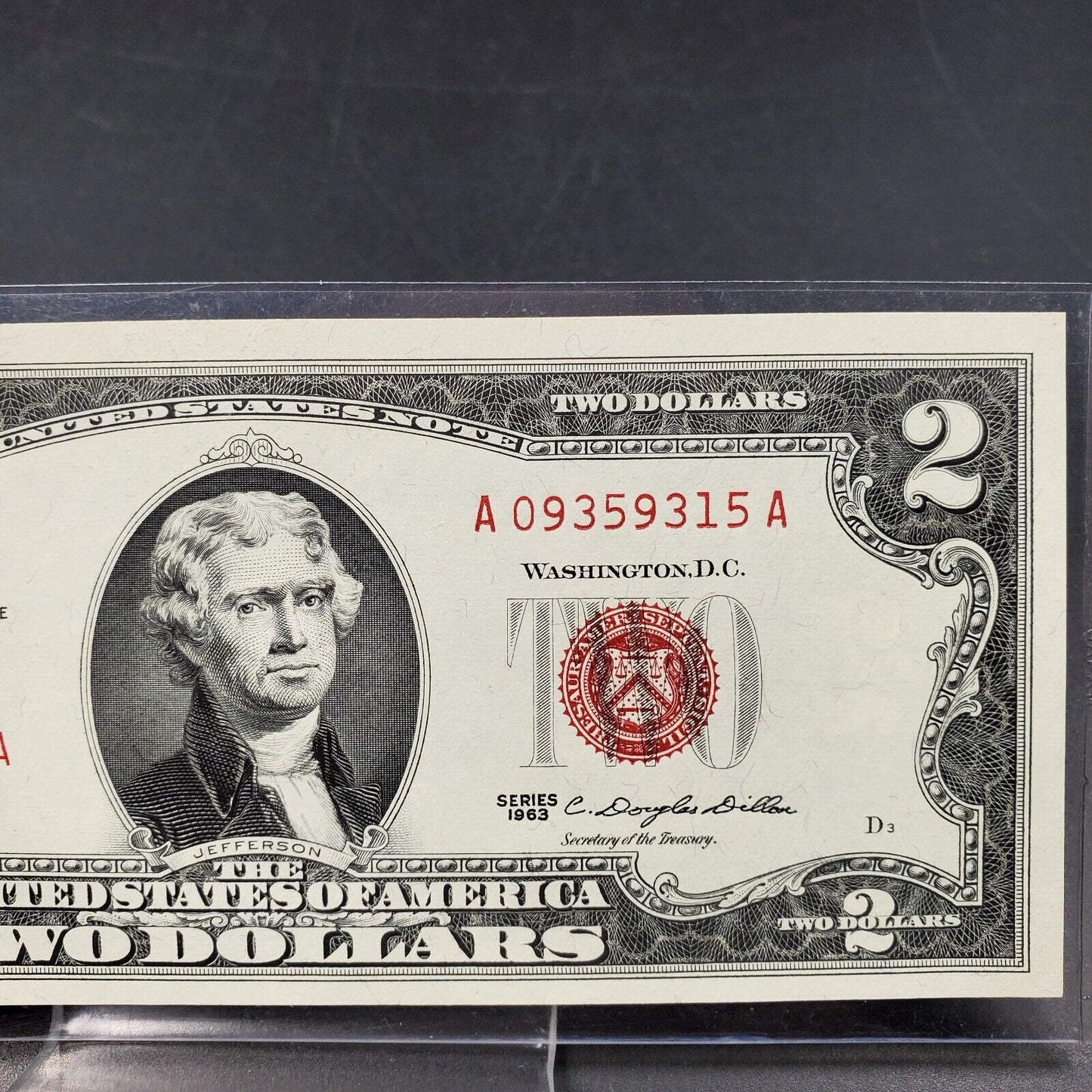 1963 $2 Red Seal Legal Tender CH Unc Note MATCHING # 3 D BLOCK PLATE NUMBERS