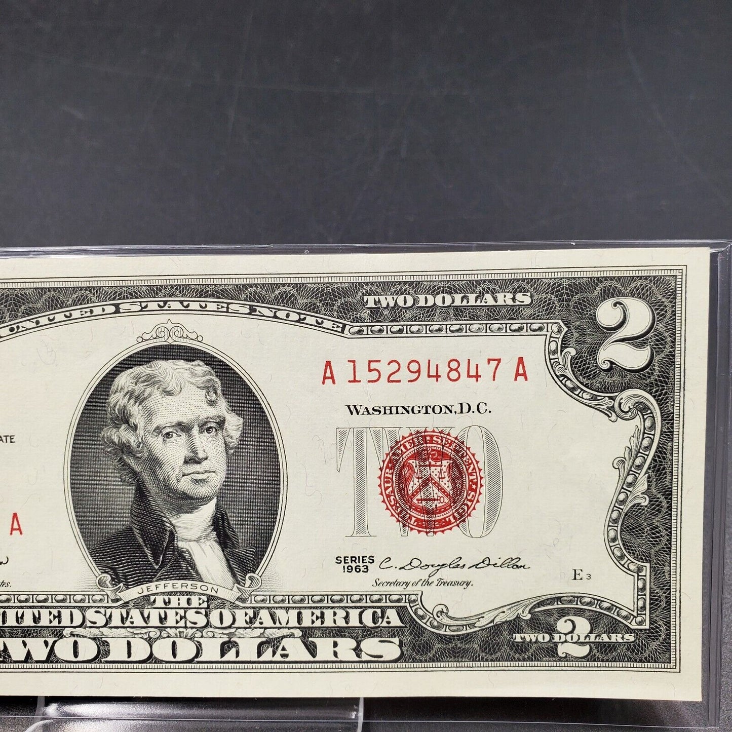 1963 $2 Red Seal Legal Tender CH Unc Note MATCHING # 3 E BLOCK PLATE NUMBERS