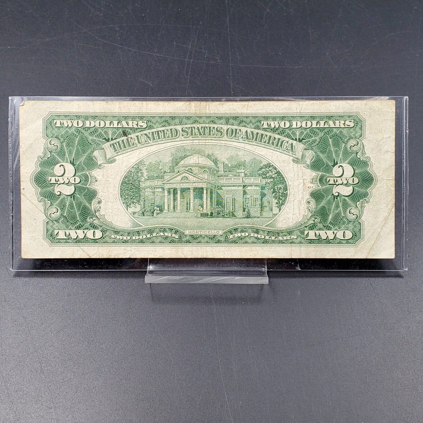 1953 C $2 United States Currency Legal Tender Note Red Seal Choice Fine /  VF