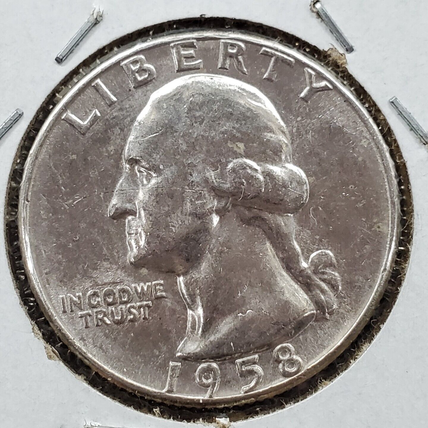 1958 P 25C Washington Quarter Silver Coin CHOICE AU Type B Variety