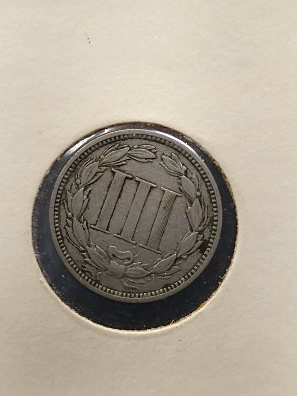 1865 P 3c Liberty Three Cent Nickel Coin Choice Fine / VF
