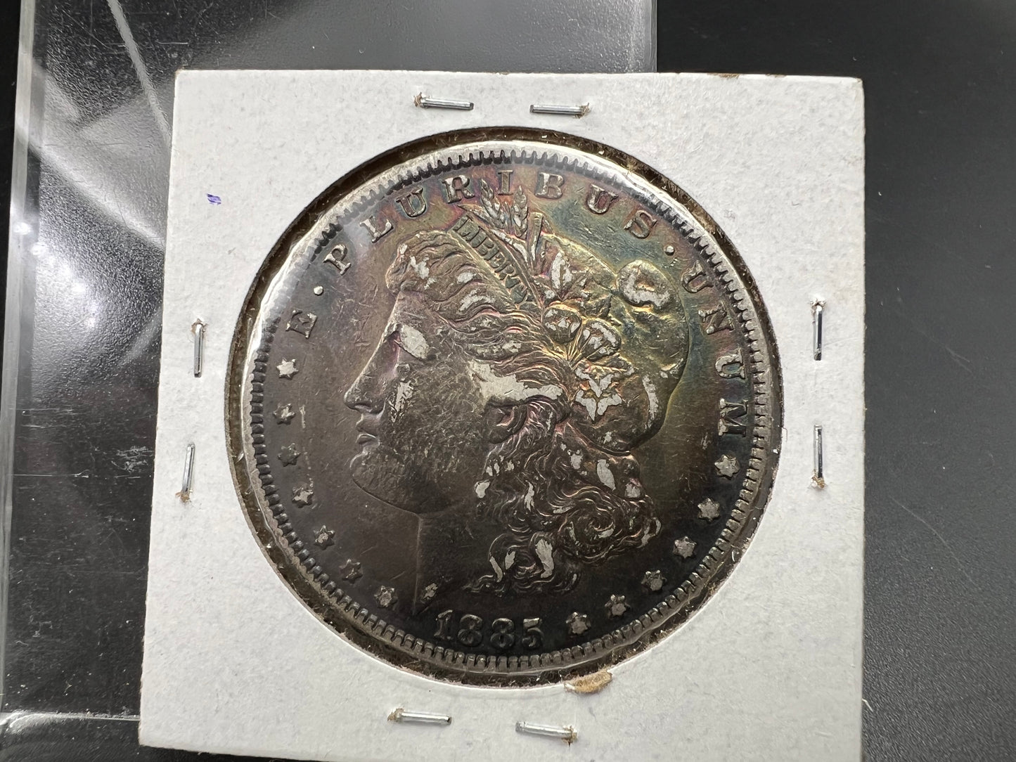1885 P $1 Morgan Silver Dollar Neat Circulated Toning Toner VF Circ #a