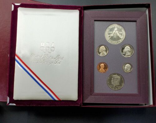 1988 S US Mint Prestige Proof Set OGP Box COA Silver Dollar - RobinsonsCoinTown