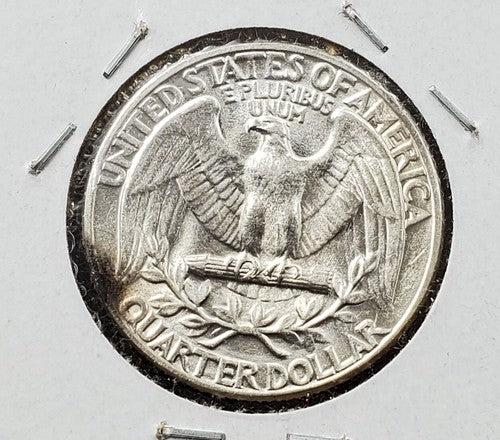 1945 P 25C Washington Quarter Silver Coin  WW2 World War Two Era AU