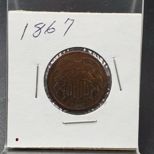 1867 LM 2C Two Cent Copper Coin Piece AG / G Details