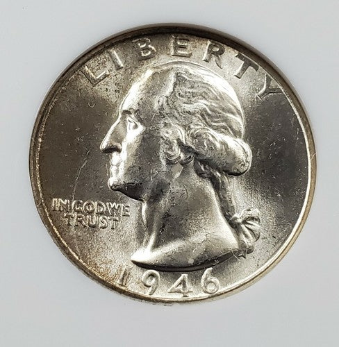 1946 S 25C Washington Quarter Silver Coin NGC MS66 Some Toning