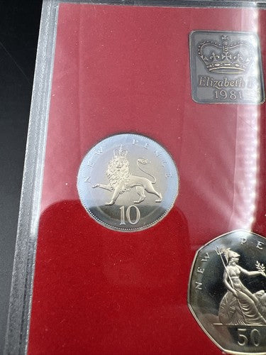 United Kingdom 1981 Six 6 Coin Proof Set No Box Neat Toning Toners Great Britain