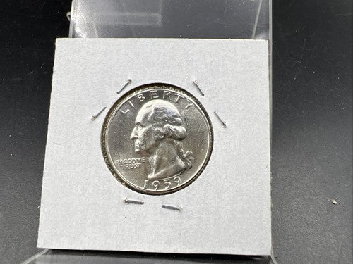 1959 P 25C Washington Quarter Silver Coin Gem BU Uncirculated Type B Rev Variety