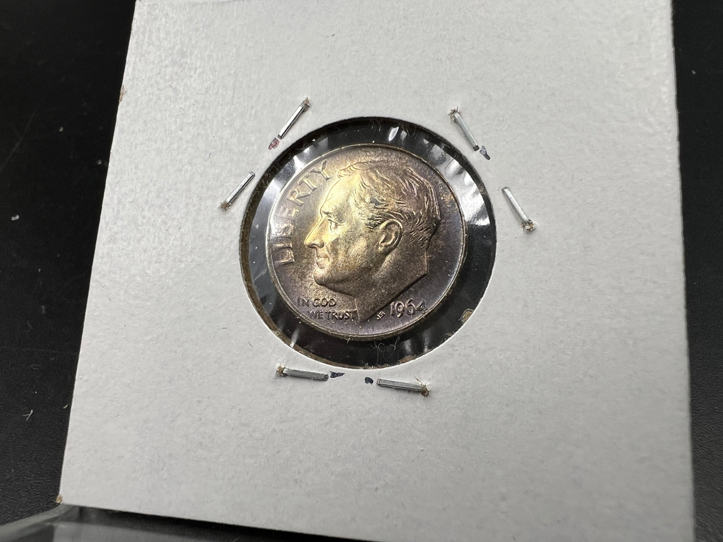 1964 P 10c Roosevelt Silver Dime Coin CH BU PQ Purple Toning Toner #a