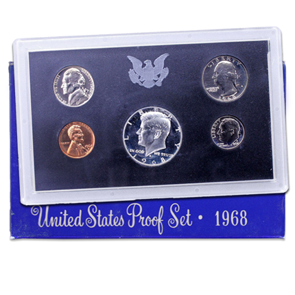 1968 S Proof Set US Mint OGP with 40% Silver 50c