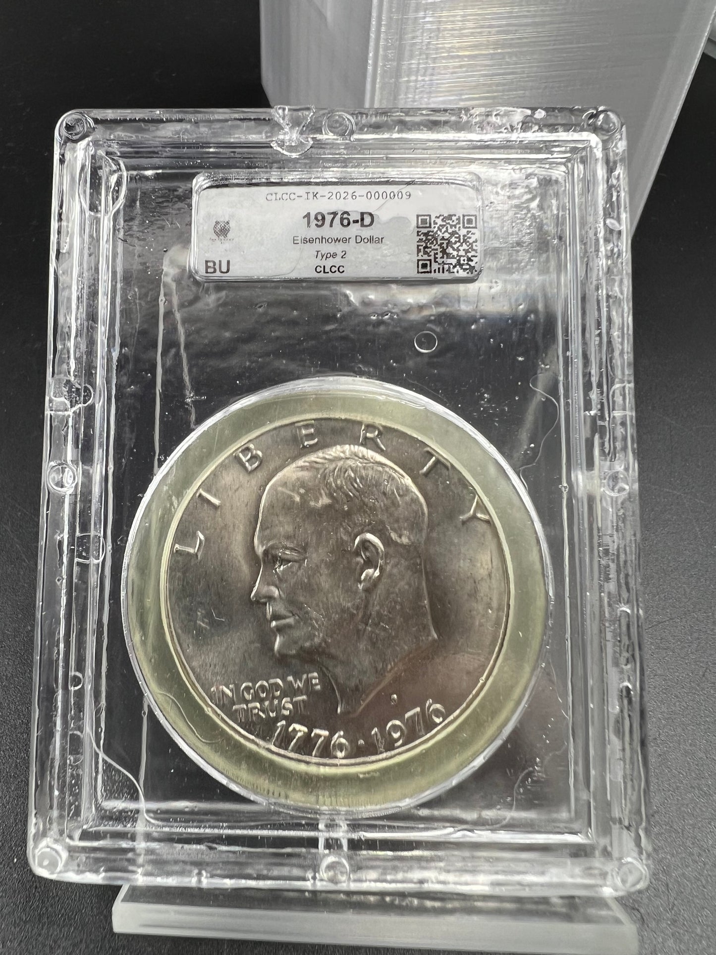 1976 D Type 2 $1 Ike Eisenhower Clad Dollar Coin CLCC BU #09