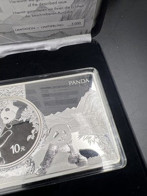 2023 30 g Silver Panda Coin in 3 Oz .999 Silver Display Metal Card Proof