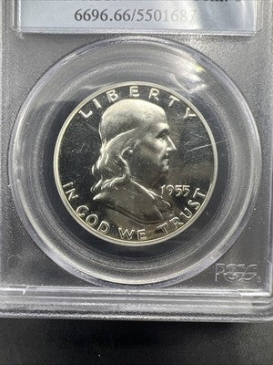 1955 P 50c Franklin Silver Half Dollar Coin PCGS PR66 Gem Proof Certified #687