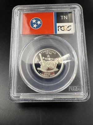2002 S Proof Silver Tennessee Statehood Quarter Coin PCGS PR69 DCAM #568