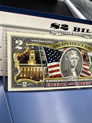 Independence Day Colorized Enhanced 2017 A 2 Two Dollar Federal Reserve Note #B