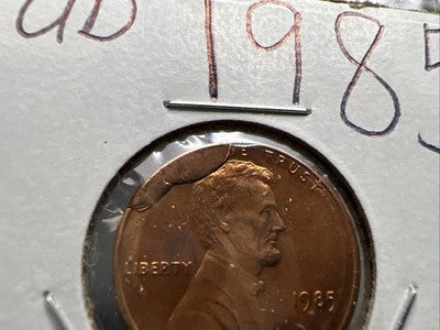 1985 P 1c Lincoln Memorial 1c Penny Coin Major Die Cud Error CH/Gem BU UNC sku#2