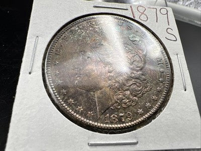 1879 S $1 Morgan Silver Dollar Coin BU Unc Neat Obverse Toning Toner