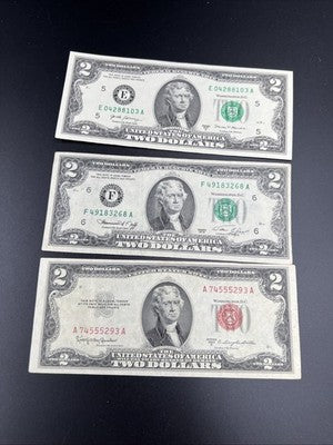 $2 Bill Collector's Lot 1953 C USN 1976 FRN 2017 A FRN F / VF Conditions #293