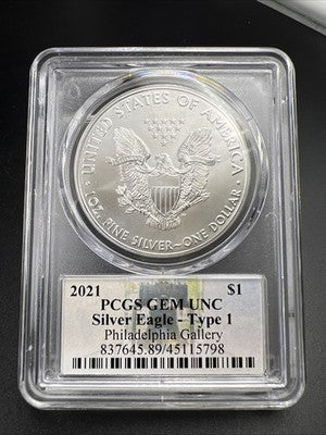 2021 ASE American Silver Eagle David Bowers Signature Philadelphia Gallery PCGS
