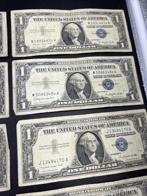 Lot of 10 1957 $1 One Dollar Silver Certificate Blue Seal Notes G / VG #549