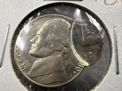 1980 P 5c Jefferson Nickel Coin Double Struck Major Error UNC