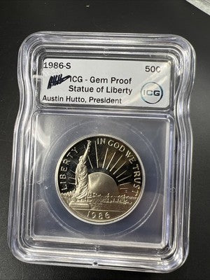 1986 S 50c Statue of Liberty Half Dollar Coin ICG Gem Proof Certified #23