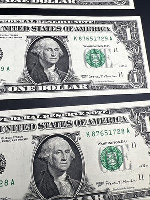 4 Consecutive 2017 $1 FRN Federal Reserve Notes CH UNC #28