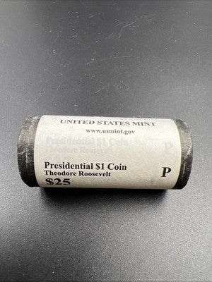 2013 P Theodore Roosevelt Presidential Dollar US Mint BU Roll 25 Coins Unc