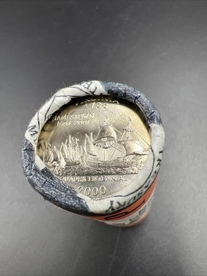 1 Unopened US Mint Unc Roll 2000 P Virginia Statehood Quarter OBW 40 coin