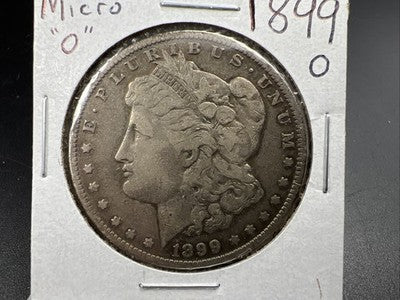 1899 O Micro o $1 Morgan Silver Dollar Coin Fine Circulated
