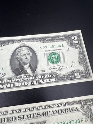 FRN Collector's Lot 3x 1963 B Barr $1 VF & 1976 $2 Bicentennial Two Dollar Bill