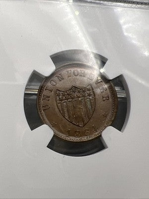 1864 Civil War Token F-54/342 a Union Forever NGC MS65 BN Gem UNC Certified