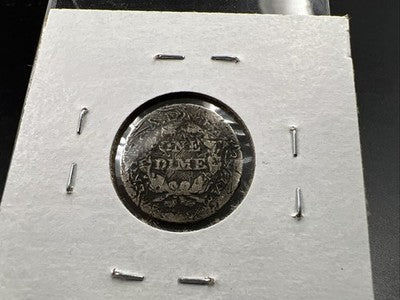 1857 10c Seated Liberty Silver Dime AG About Good Details Damaged