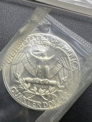 1964 P 25c Washington 90% Silver Quarter Coin Gem Proof Cameo in Mint Cello