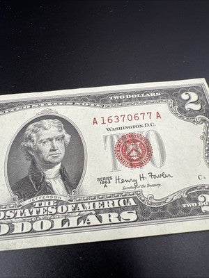 1963 A $2 Two Dollar USN United States Noted UNC #677