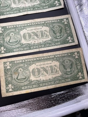 Lot of 10 VERY CIRC 1957 1935 $1 Dollar Silver Certificate Blue Seal Notes #49