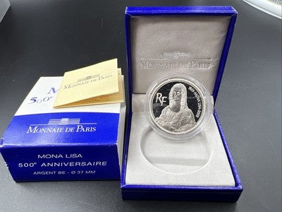 2003 France Silver Proof 1.5 Euro Mona Lisa Commemorative