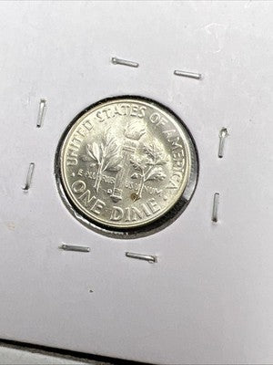 2 Coin Roosevelt Collector's Lot 1955 S 1958 D 10c Silver Dime Coins BU SK#a