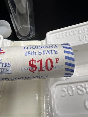 US Mint Certified 2002 P Louisiana State Statehood Quarter Roll BU UNC