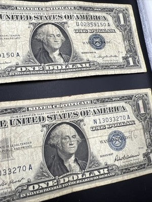 Lot of 10 1957 $1 One Dollar Silver Certificate Blue Seal Notes G / VG #549
