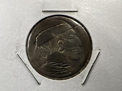 Hobo Buffalo Nickel Coin Modern Carving SKU#CC