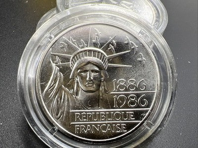 1986 France Piedfort 100 Francs Silver Statue of Liberty Coin