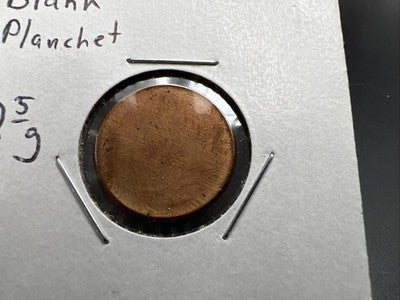2.5 Gram Copper Plated Zinc US Lincoln Small Cent Blank Planchet Error UNC #A1