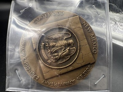 1962 50th Anniversary of New Mexico Large Bronze Medal Medallic Art Co