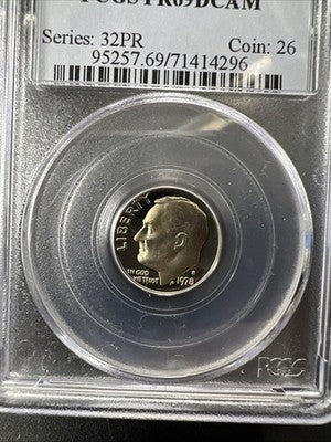 1978 S 10c Roosevelt Dime Coin PCGS PR69 DCAM #96