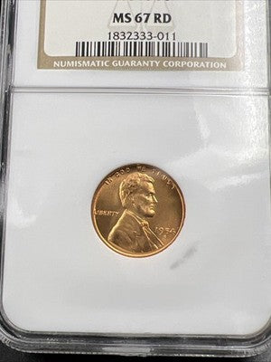 1954 S 1c Lincoln Wheat Cent Penny MS67 Red Gem BU UNC #333-011