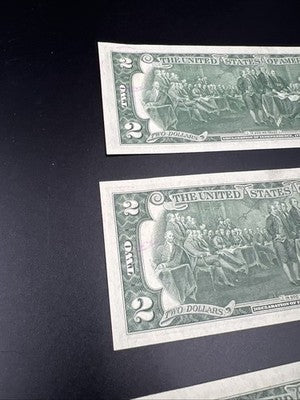 3 Consecutive 1976 $2 Two Dollar Bicentennial Postal Notes AU Marietta GA #81